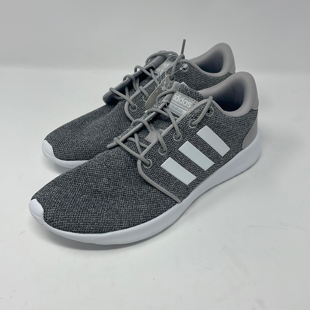 Adidas Women’s QT Racer Size 7.5 Gray White Running Shoes NWT